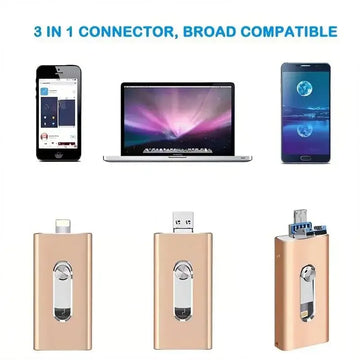 FlashVault™ Multi-Device USB Drive: High-Speed Storage for iPhone, Android, and PC