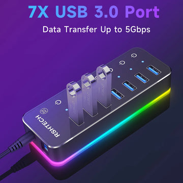 UltraHub Pro™ 7-Port USB-C Hub with RGB Lighting