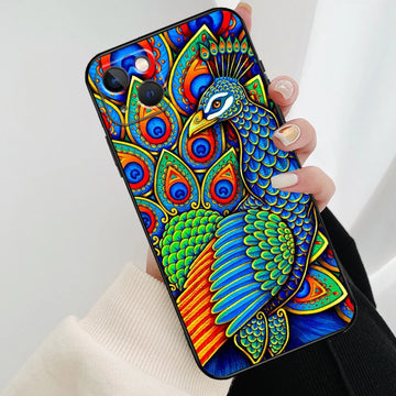 Peacock Feather Phone Case – Shockproof Soft Bumper Case for iPhone 13-15